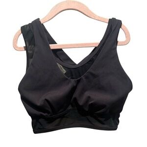 Five Dance Women’s Black Mesh Strappy Layered Sports Bra Black Size XS